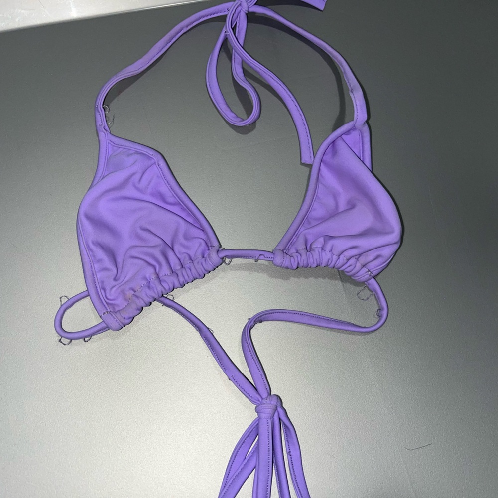 Lilac triangle bikini top